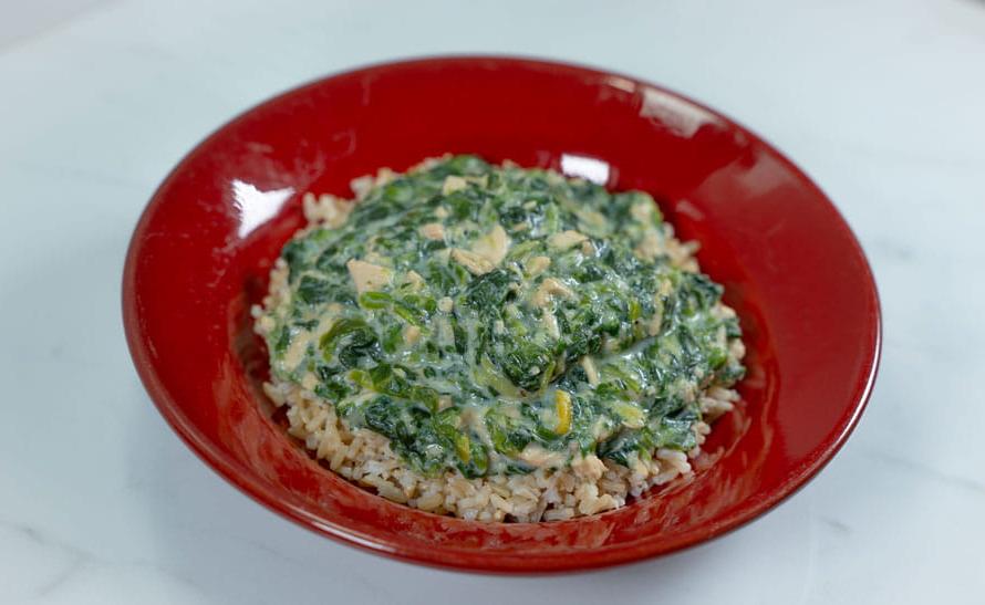 Creamed Spinach with Salmon 
